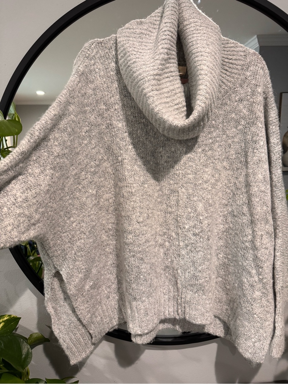 Cozy Gray Turtleneck Sweater - Women